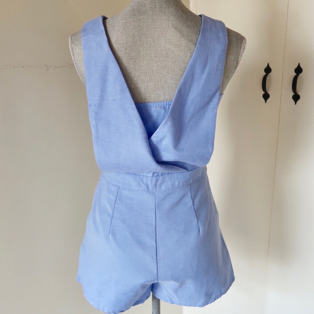 JACQUELINE - Light Blue Denim Romper - Picture 5 of 7